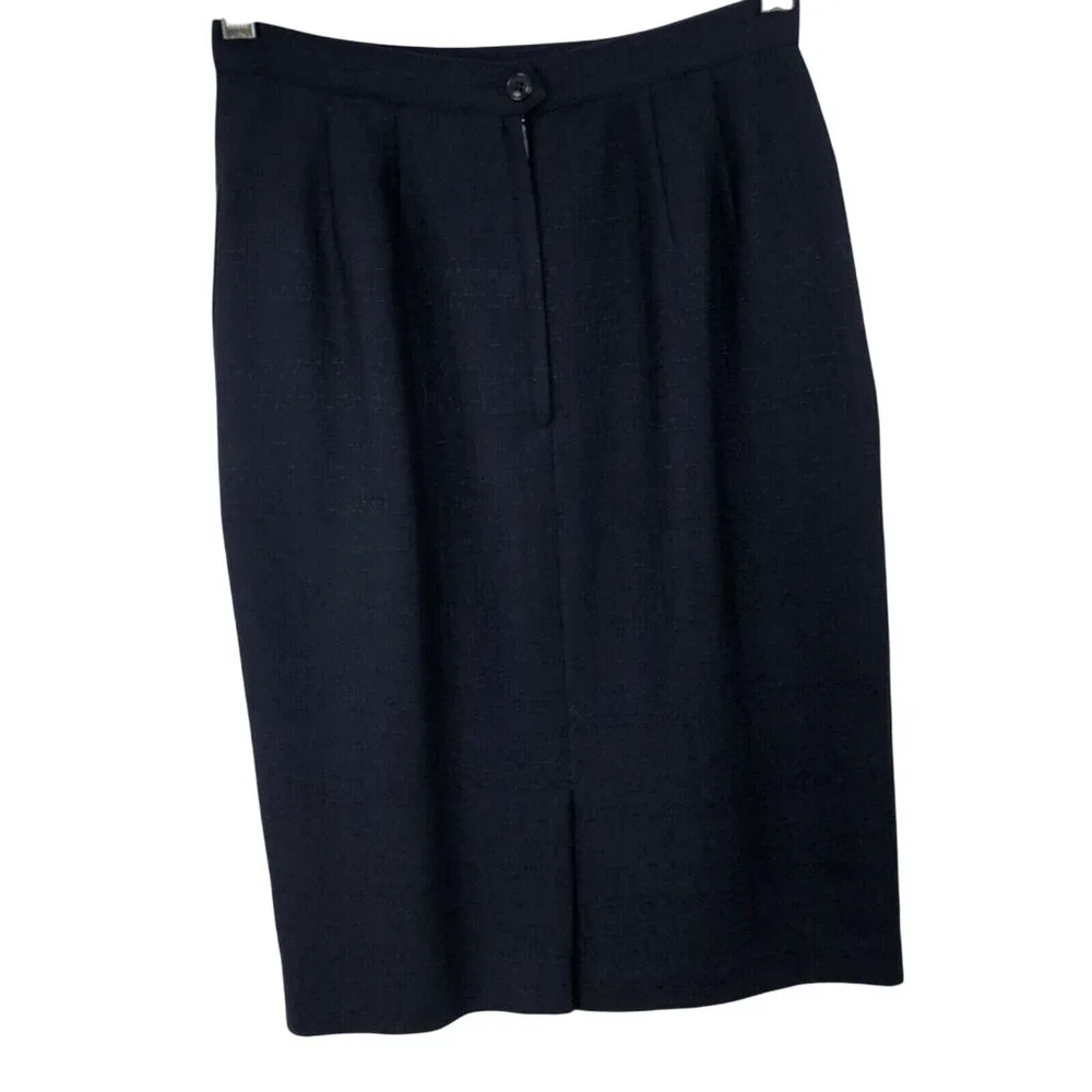 Kasper Skirt Suit 2 Piece Set Womens Size Petite 6P Green/Navy Blue - Picture 16 of 16